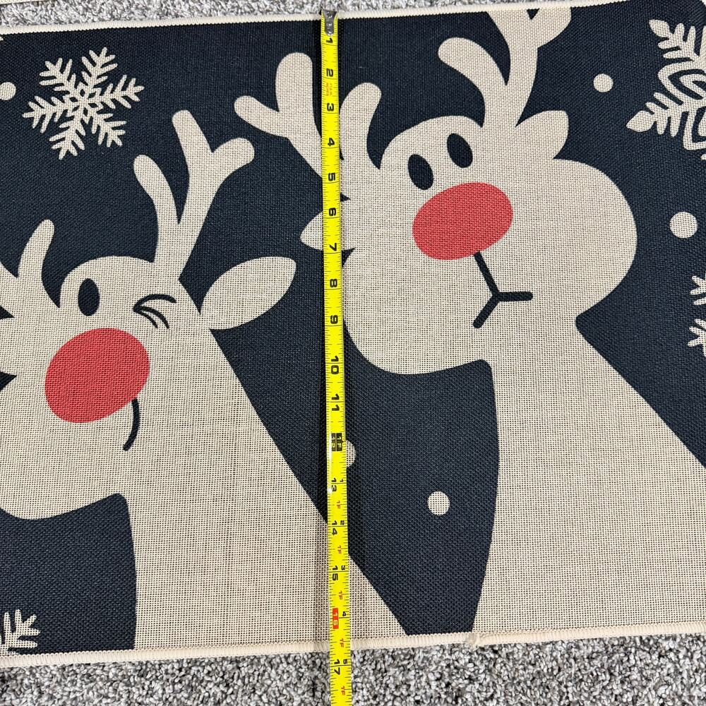 NEW Reindeer Holiday Christmas Kitchen Mats Set of 2, Non Slip Washable, Snowman - Picture 7 of 7